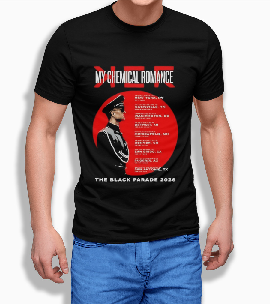 My Chemical Romance The Black Parade 2026 Tour Cities T-Shirt