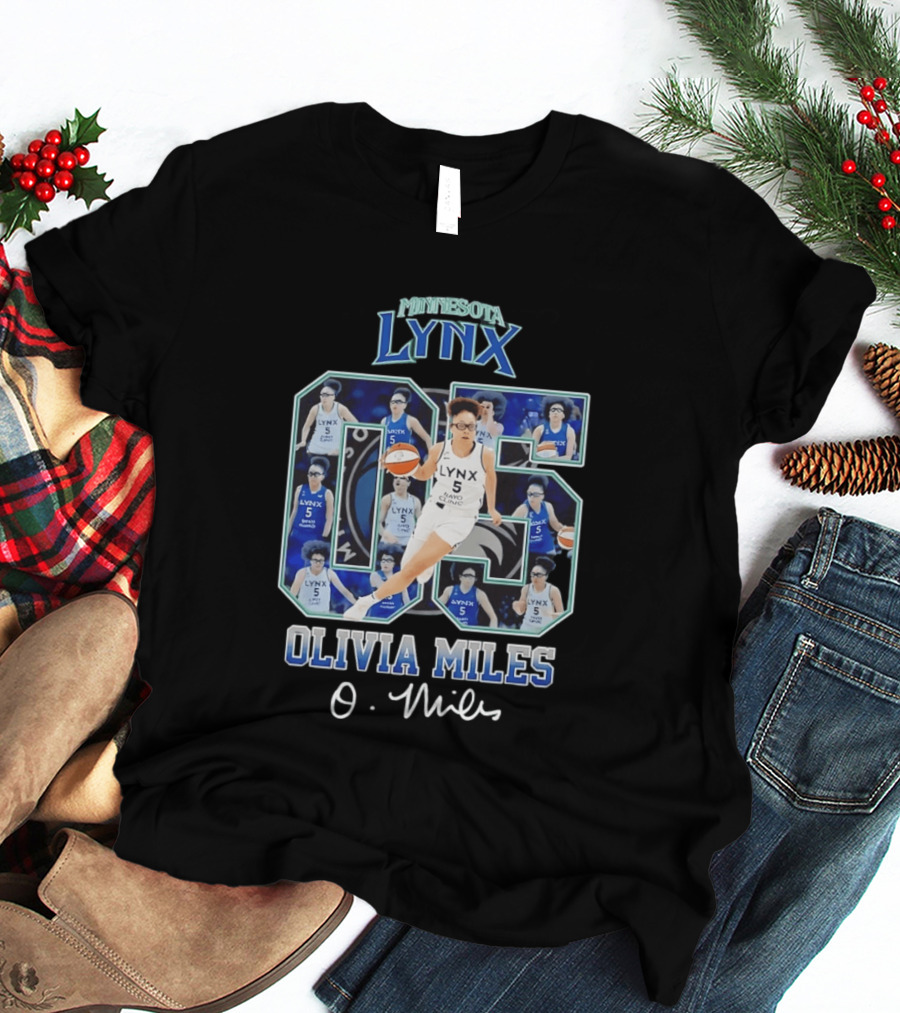 Minnesota Lynx Olivia Miles No 5 WNBA Collage T-Shirt