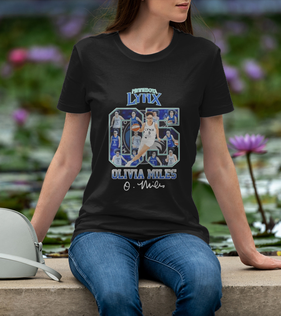 Minnesota Lynx Olivia Miles No 5 WNBA Collage T-Shirt
