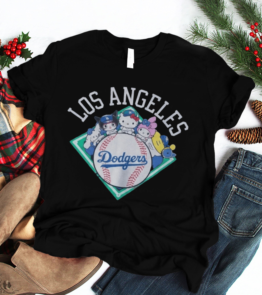 Hello Kitty And Friends Los Angeles Dodgers Collaboration T-Shirt