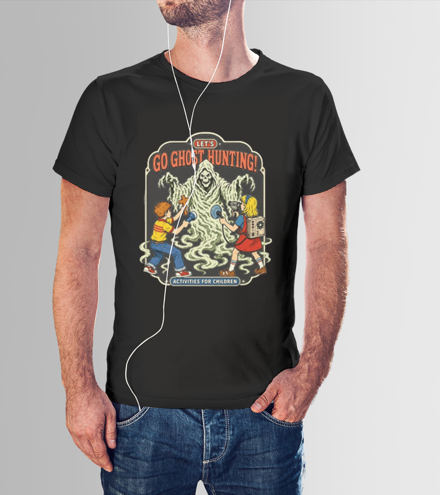 Let's Go Ghost Hunting Activities For Children With Scary Ghoul And Kids T-Shirt