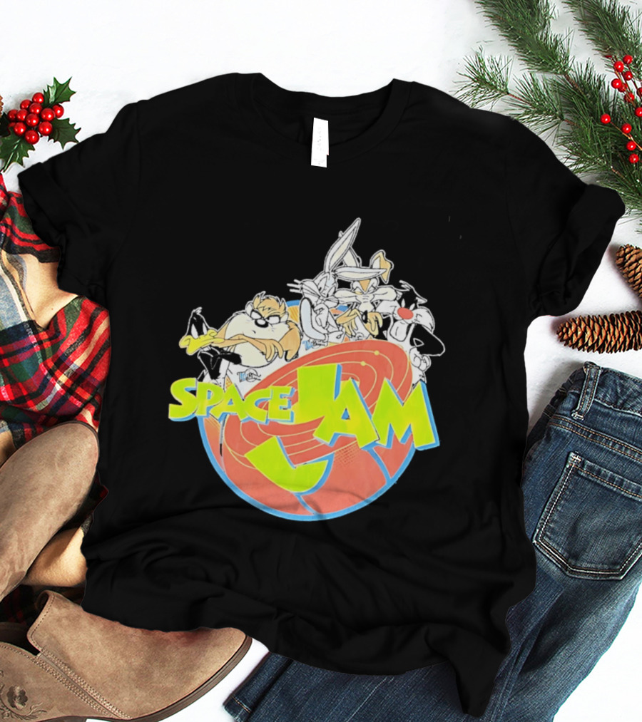 Space Jam Looney Tunes Characters Dynamic Pose T-Shirt
