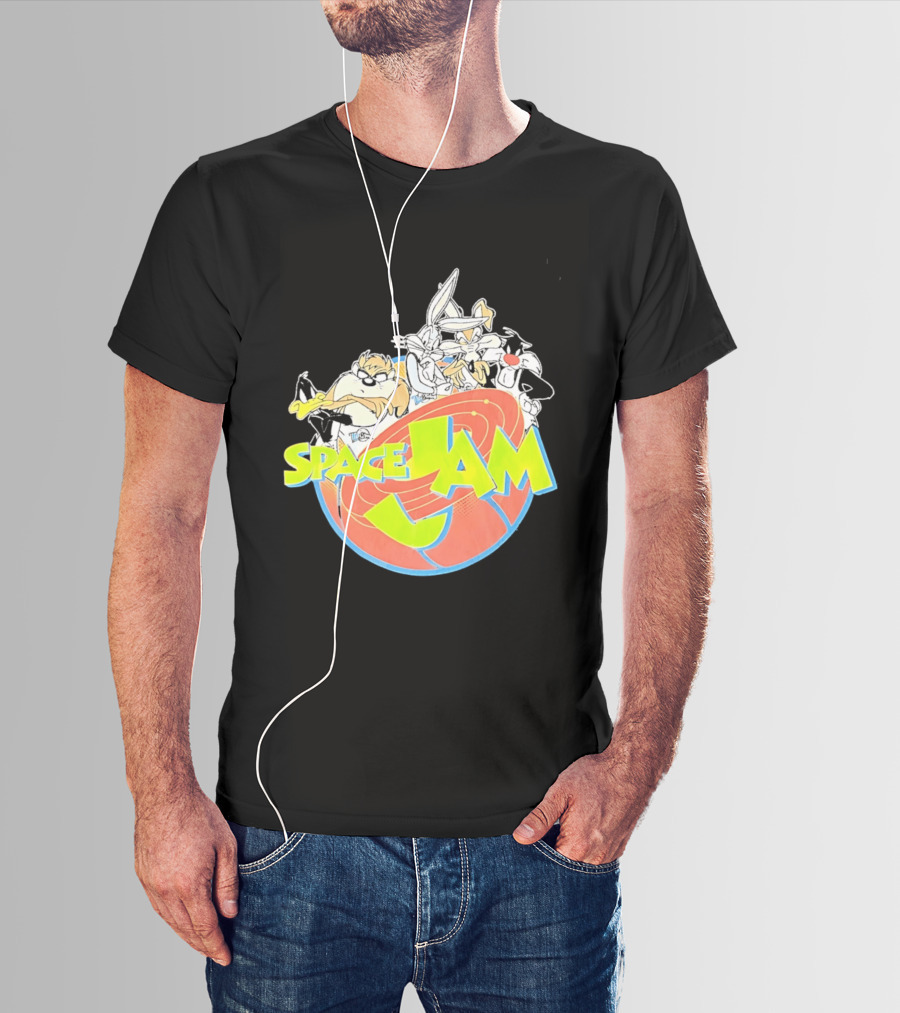 Space Jam Looney Tunes Characters Dynamic Pose T-Shirt