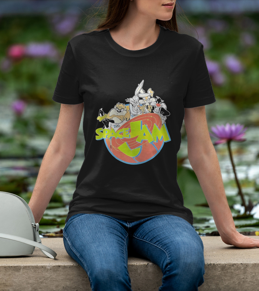 Space Jam Looney Tunes Characters Dynamic Pose T-Shirt