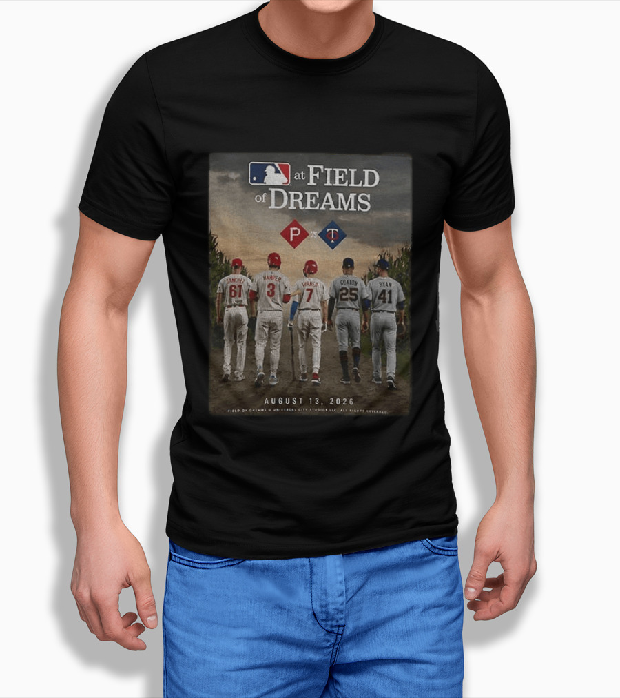 Phillies Vs Twins MLB At Field Of Dreams August 13 2026 T-Shirt