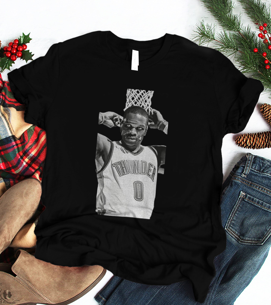 Russell Westbrook Masked OKC Thunder Basketball Legend Iconic Number 0 T-Shirt