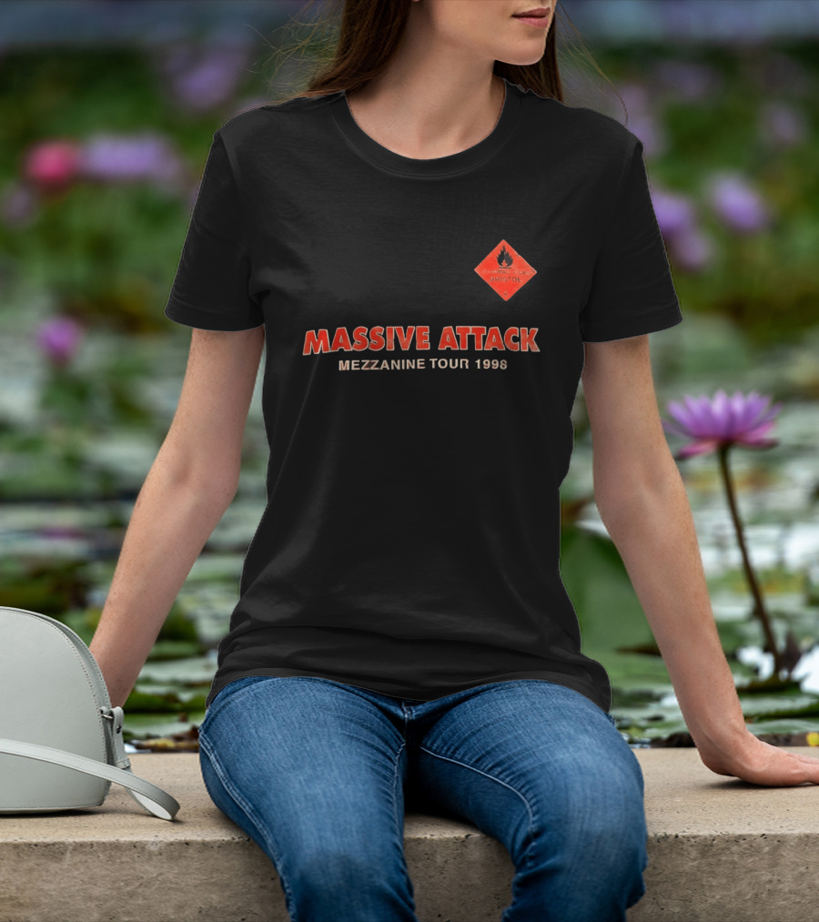 Massive Attack Flammable Gas Bristol Mezzanine Tour 1998 T-Shirt