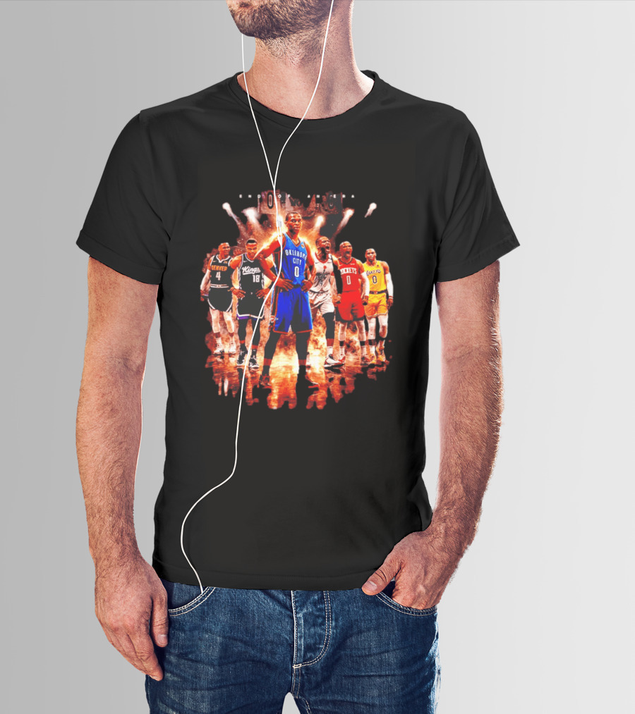 Russell Westbrook Oklahoma City NBA Career Retrospective With Team Jerseys T-Shirt