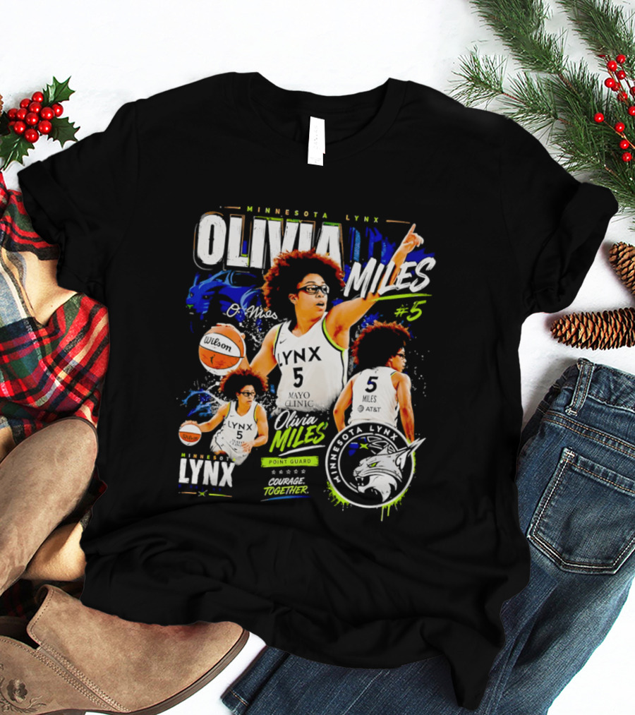 Minnesota Lynx Olivia Miles Number 5 Courage Together Basketball Player T-Shirt