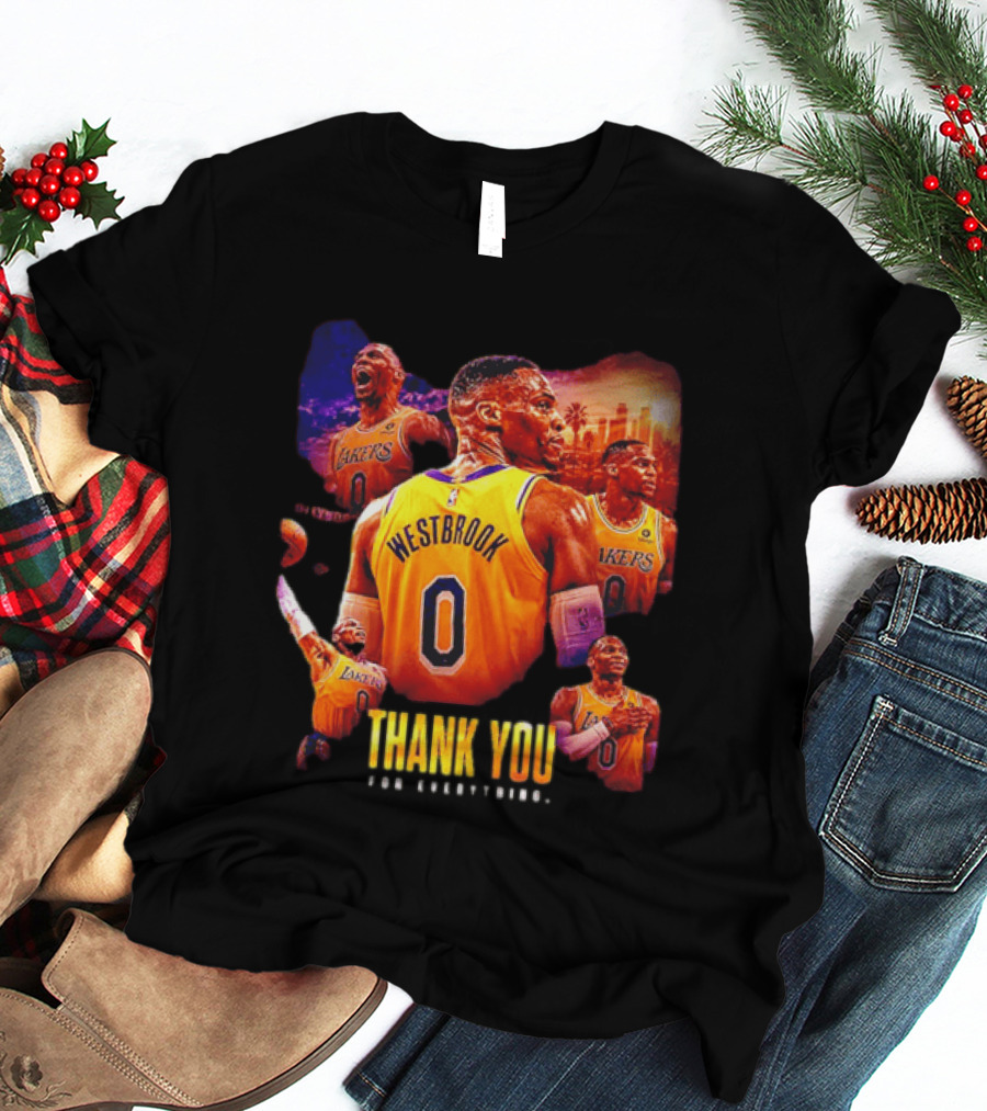 Russell Westbrook Los Angeles Lakers Thank You For Everything T-Shirt