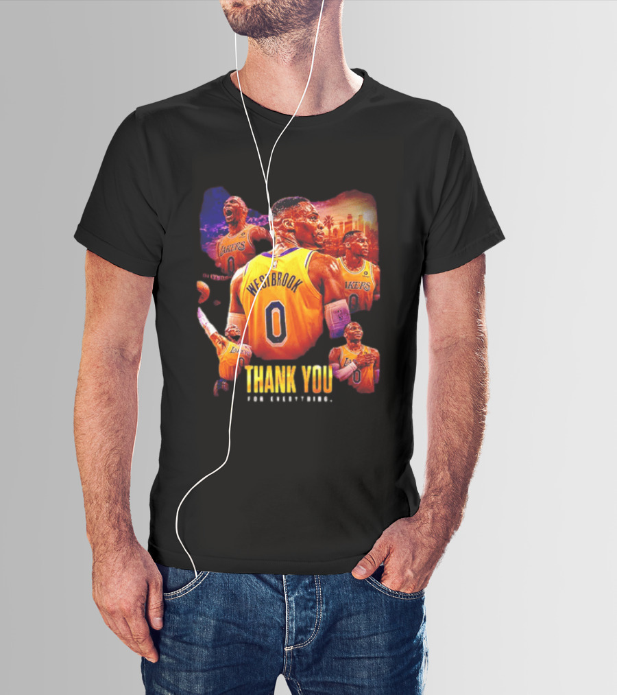 Russell Westbrook Los Angeles Lakers Thank You For Everything T-Shirt