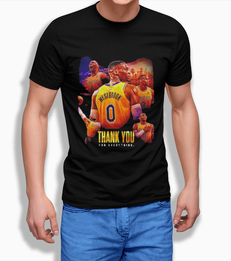 Russell Westbrook Los Angeles Lakers Thank You For Everything T-Shirt
