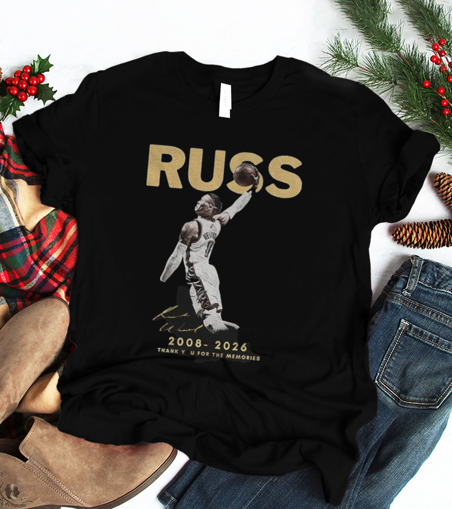 RUSS Russell Westbrook 2008 2026 Thank You For The Memories T-Shirt