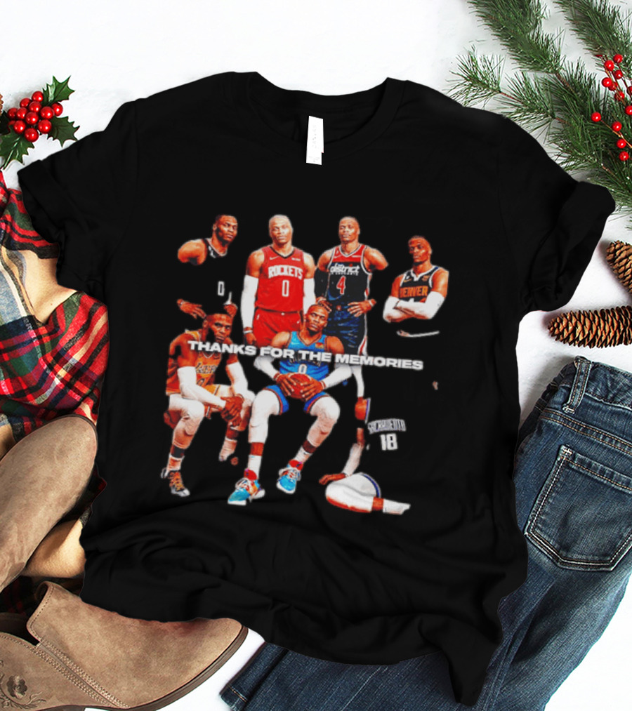 Russell Westbrook Thank You For The Memories OKC Thunder Rockets Wizards Denver T-Shirt