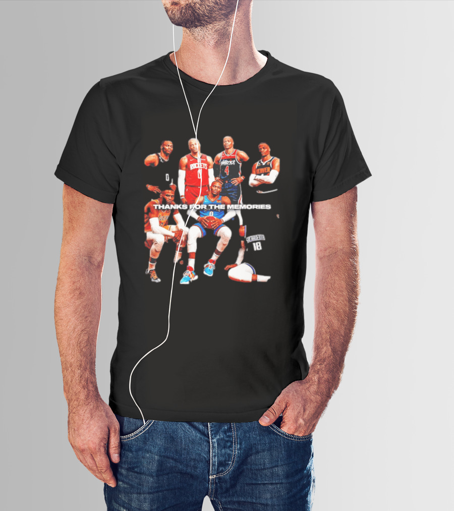 Russell Westbrook Thank You For The Memories OKC Thunder Rockets Wizards Denver T-Shirt