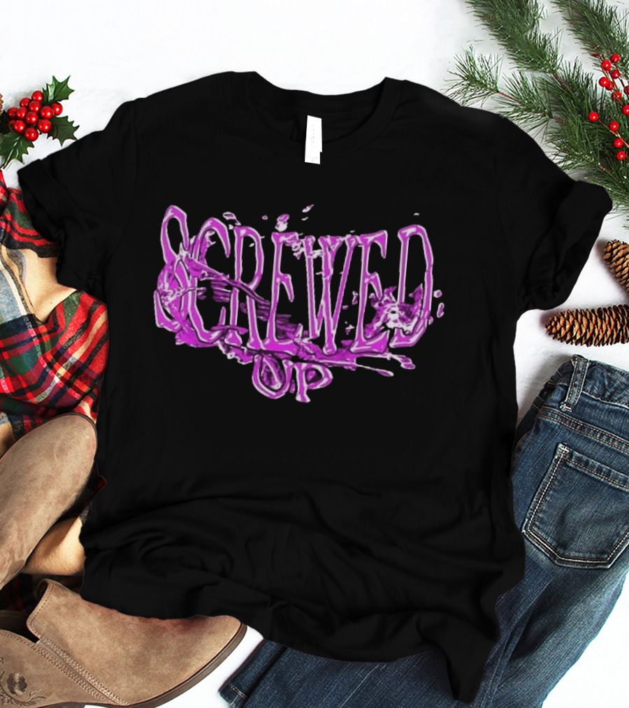 Screwed Up Purp Splash Effect T-Shirt