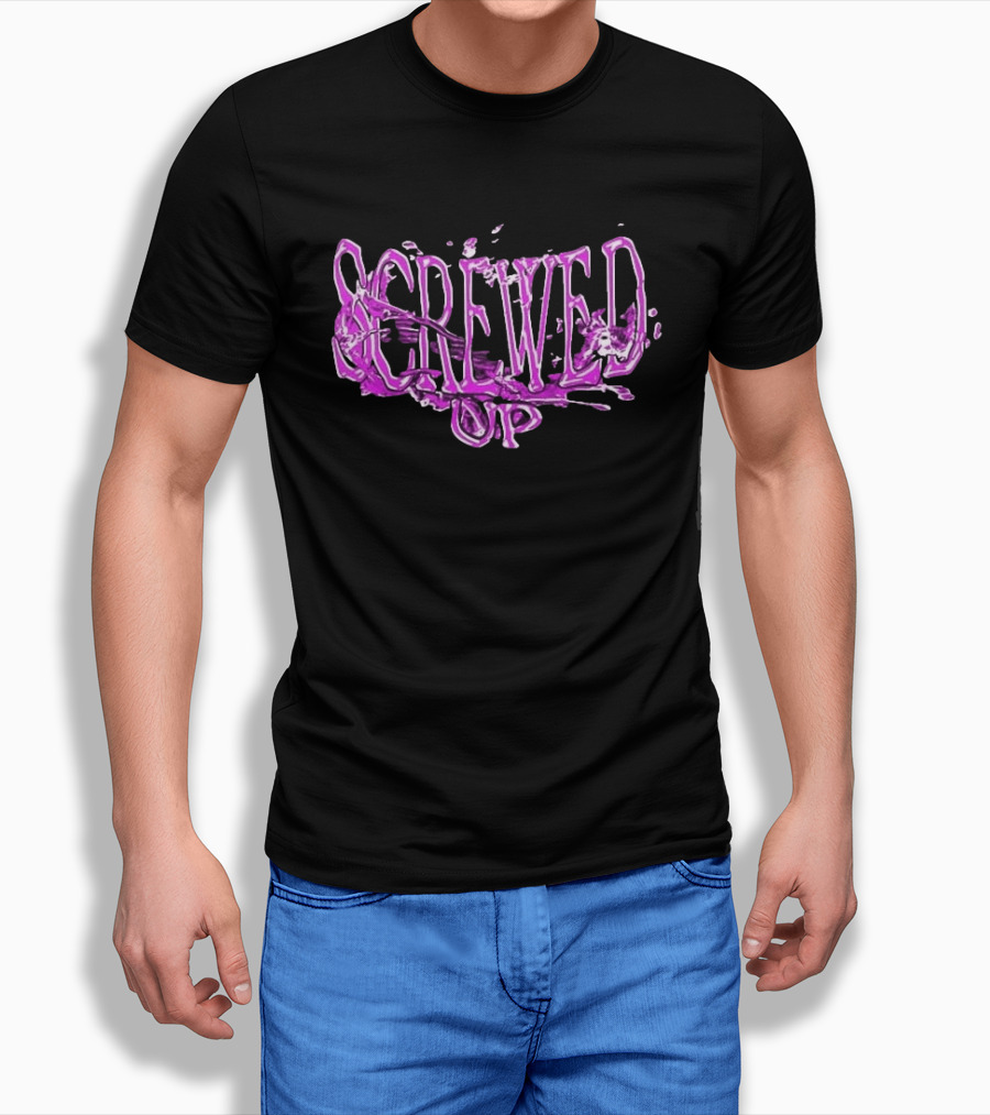 Screwed Up Purp Splash Effect T-Shirt