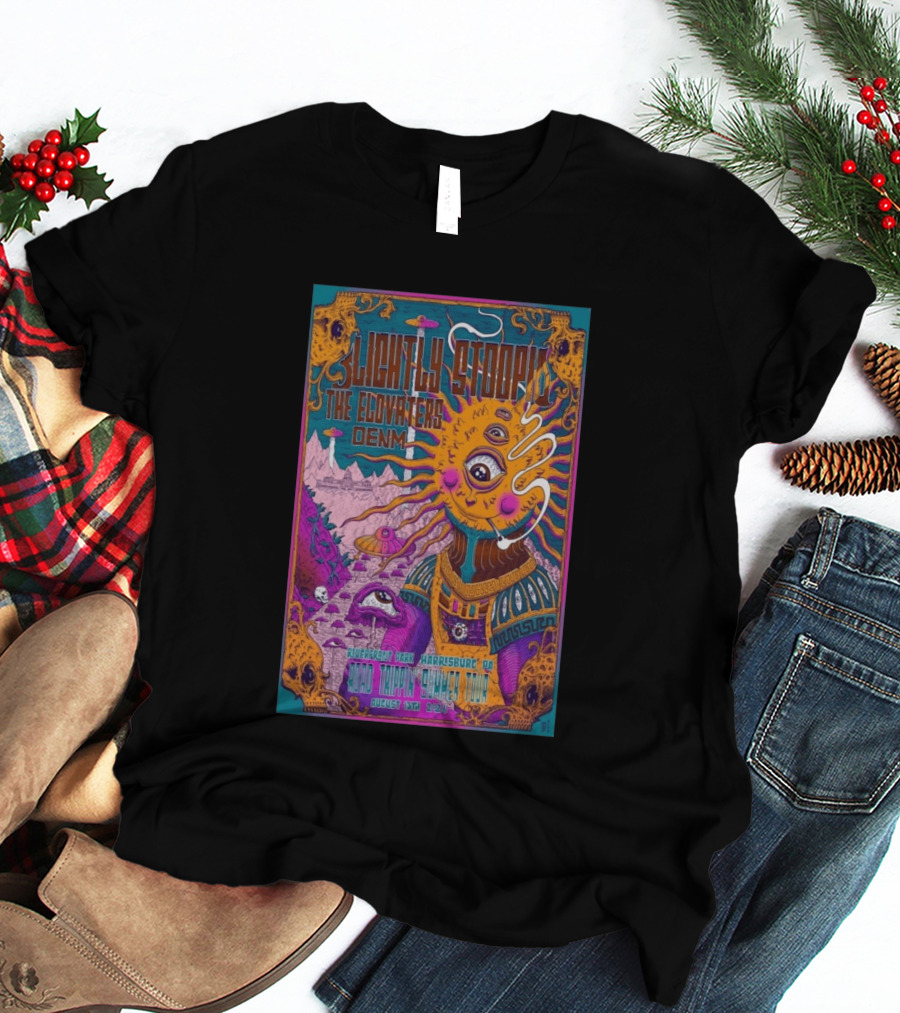 Slightly Stoopid The Elovaters DENM Road Trippin Summer Tour Riverfront Park Harrisburg PA August 13 2026 T-Shirt