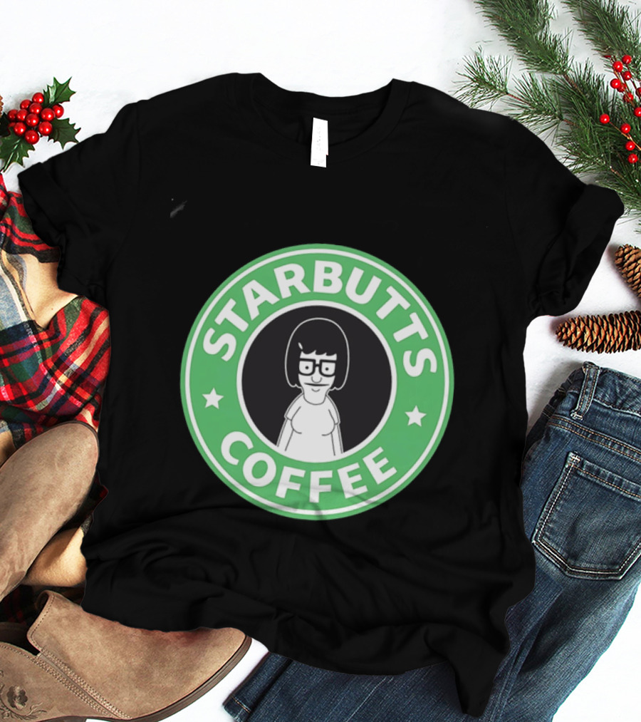 Starbutts Coffee Parody Tina Belcher Green Circular T-Shirt