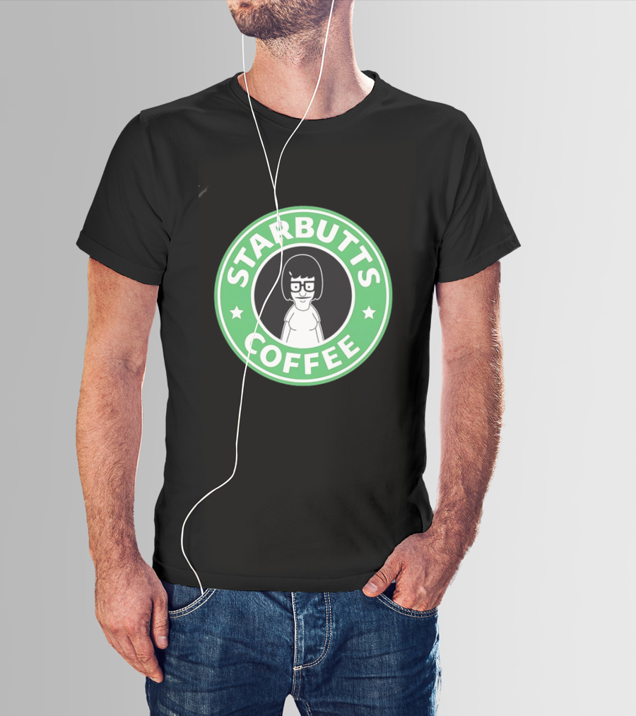 Starbutts Coffee Parody Tina Belcher Green Circular T-Shirt