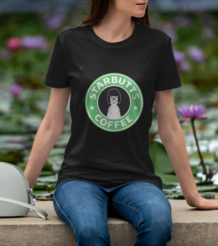Starbutts Coffee Parody Tina Belcher Green Circular T-Shirt