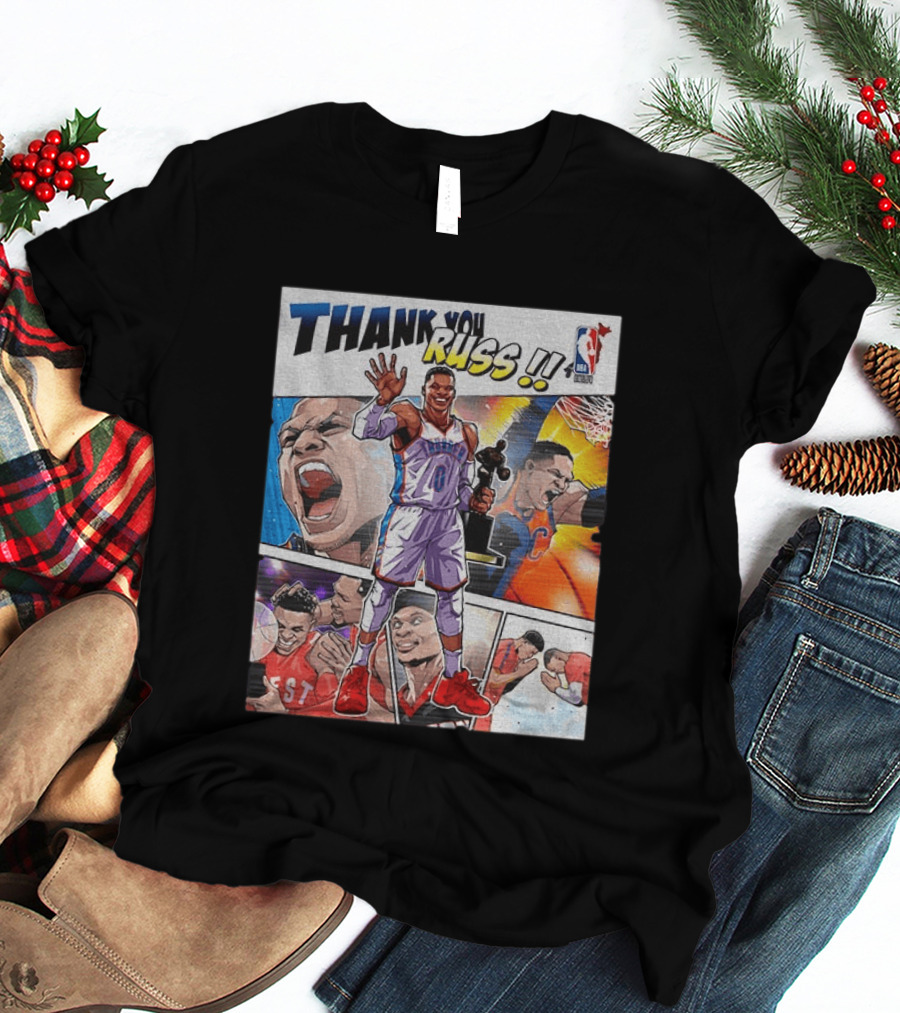 Thank You Russ NBA Tribute Mister Triple Double Legend Iconic Moments T-Shirt