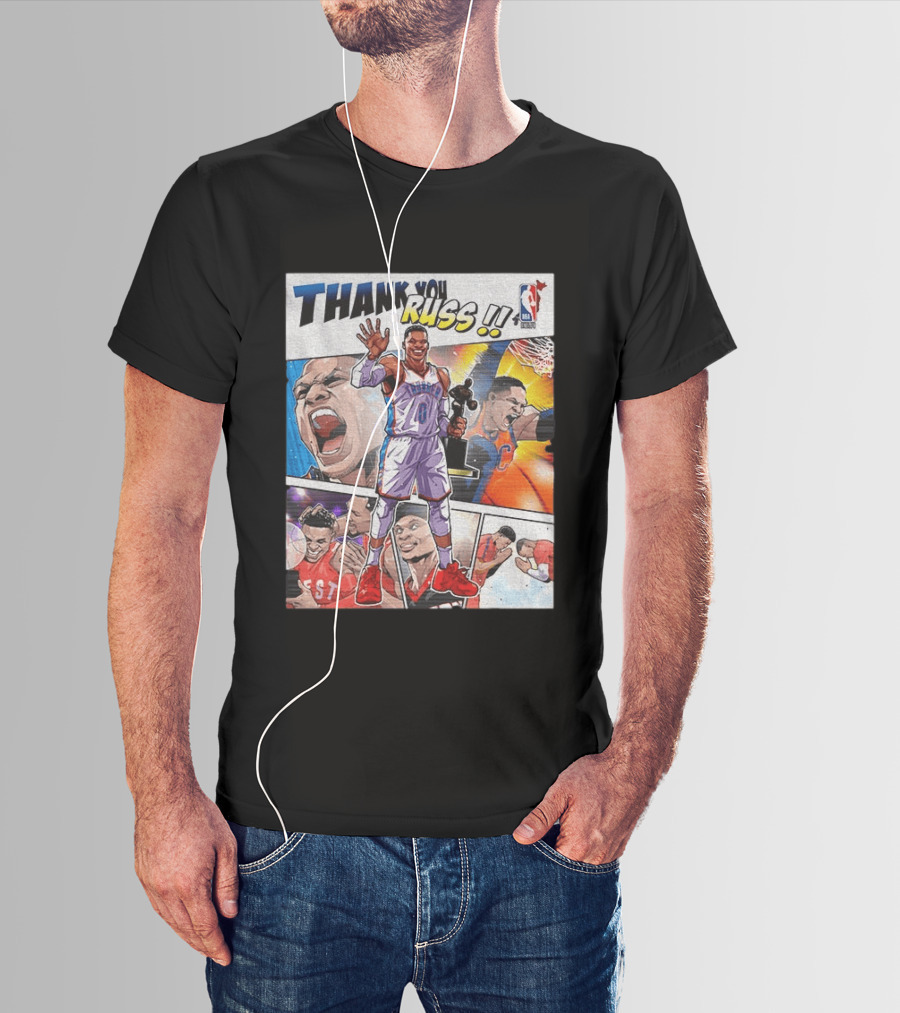 Thank You Russ NBA Tribute Mister Triple Double Legend Iconic Moments T-Shirt