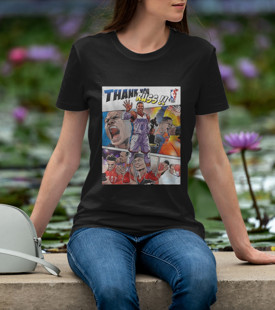 Thank You Russ NBA Tribute Mister Triple Double Legend Iconic Moments T-Shirt