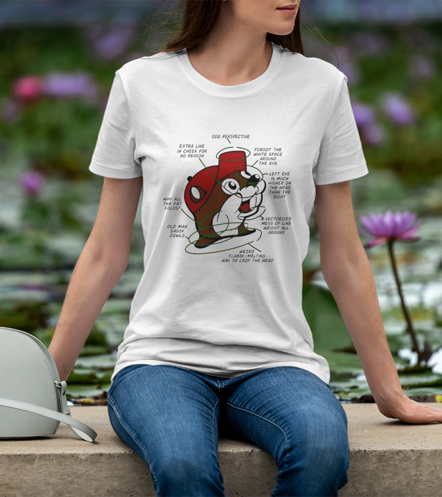 Buc Ee's Odd Perspective Extra Line Vectorized Mess Critique T-Shirt