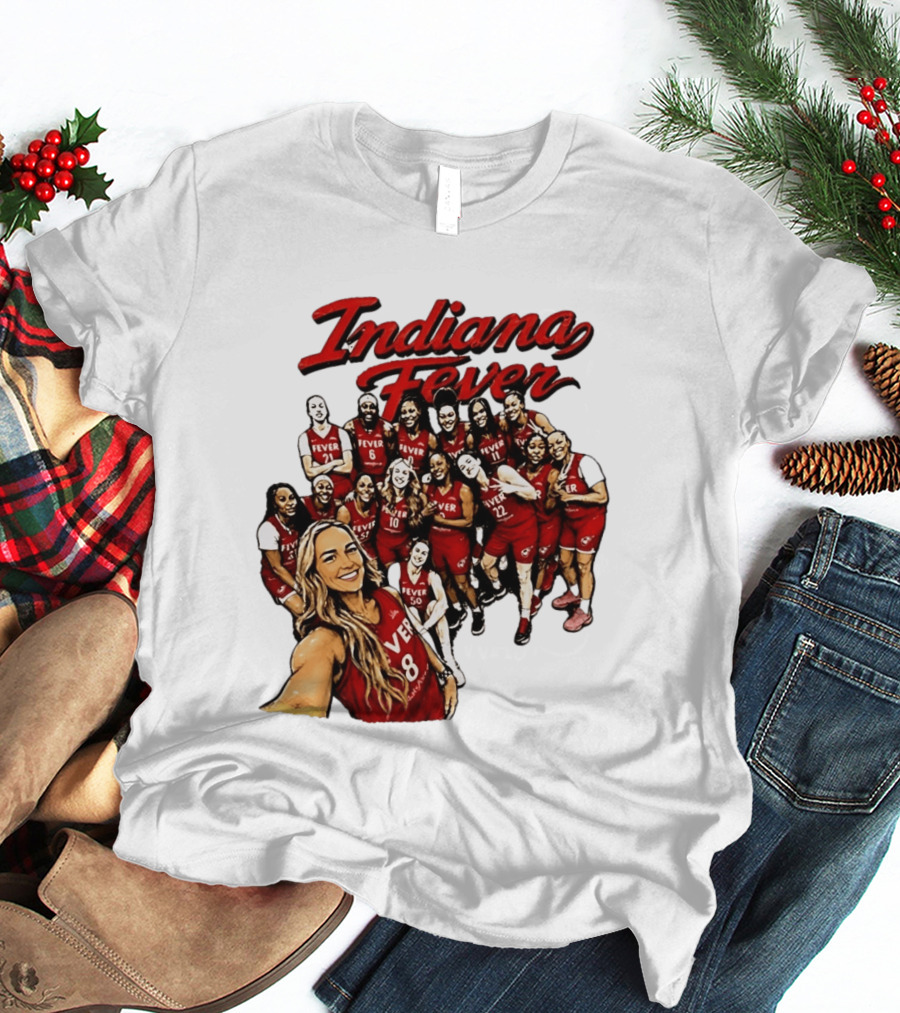 Indiana Fever Team Selfie Caitlin Clark Sophie Cunningham T-Shirt
