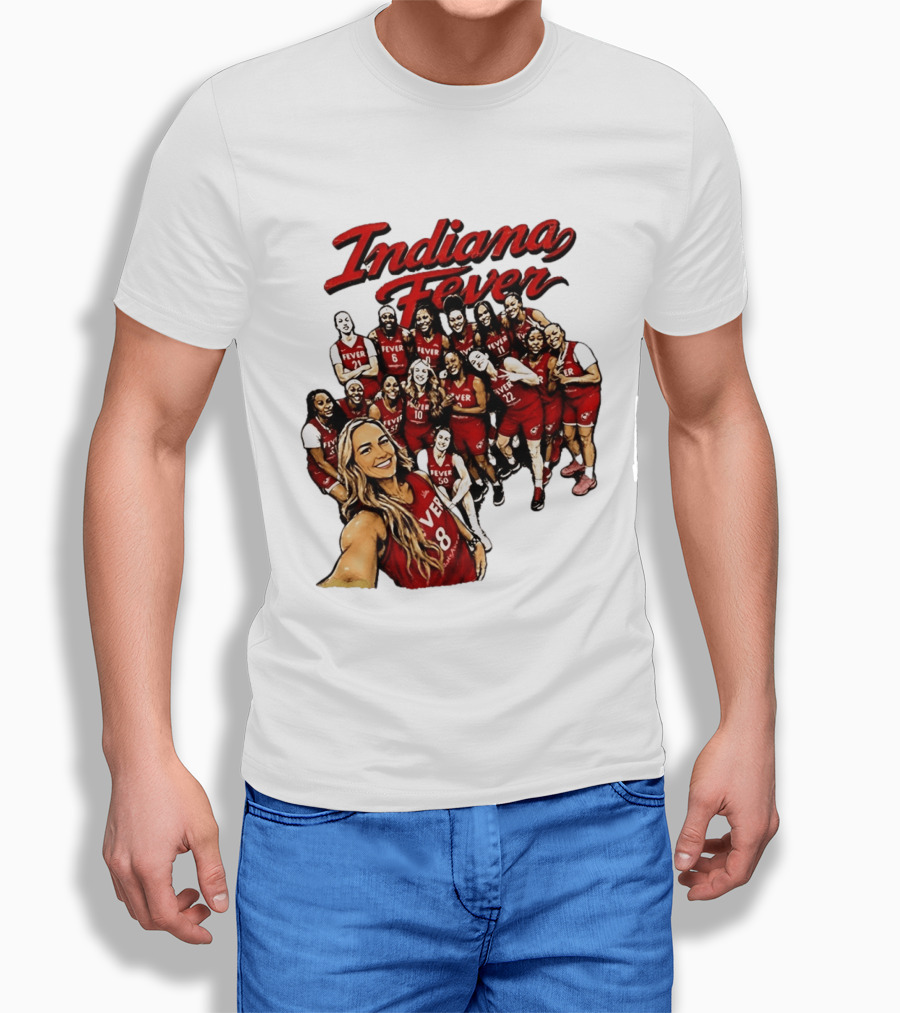 Indiana Fever Team Selfie Caitlin Clark Sophie Cunningham T-Shirt