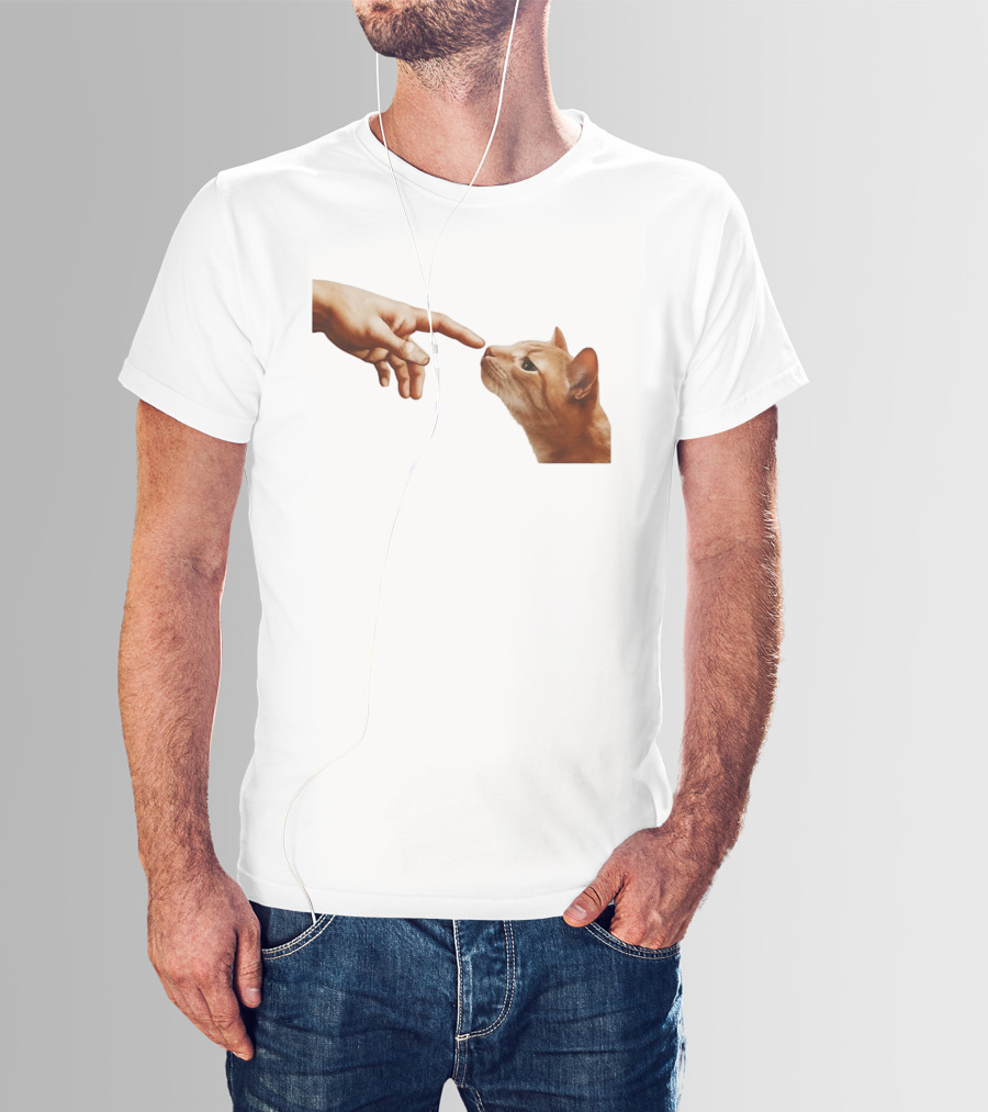 The Creation Of Adam Cat Edition T-Shirt