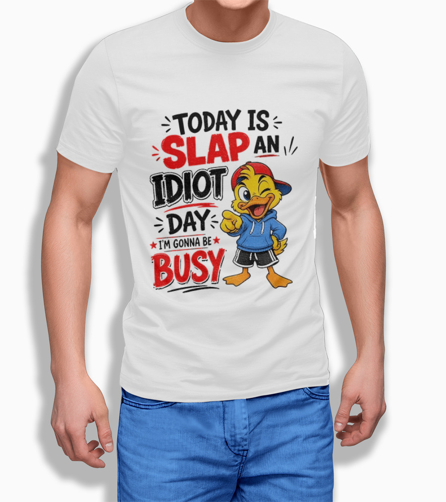 Today Is Slap An Idiot Day Duck I'm Gonna Be Busy T-Shirt