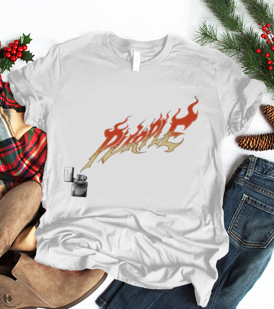 Purple Light My Fire Flame Zippo T-Shirt