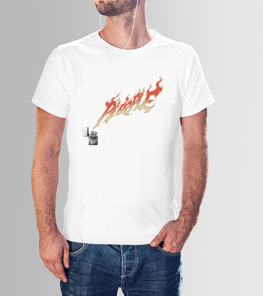 Purple Light My Fire Flame Zippo T-Shirt