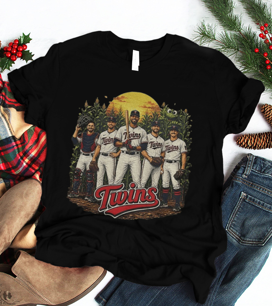 Twins Field Of Dreams Minnesota Twins Game Day Players Cornfield Sunset T-Shirt