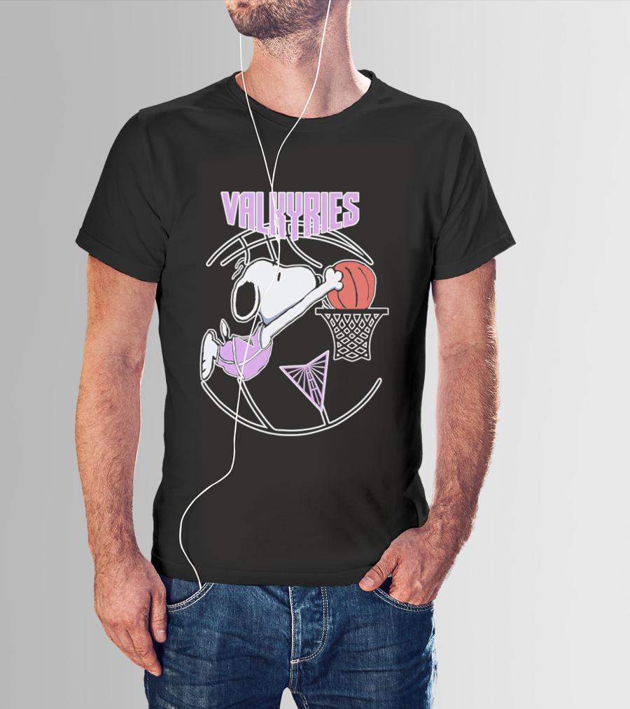 Valkyries Snoopy Basketball Slam Dunk T-Shirt
