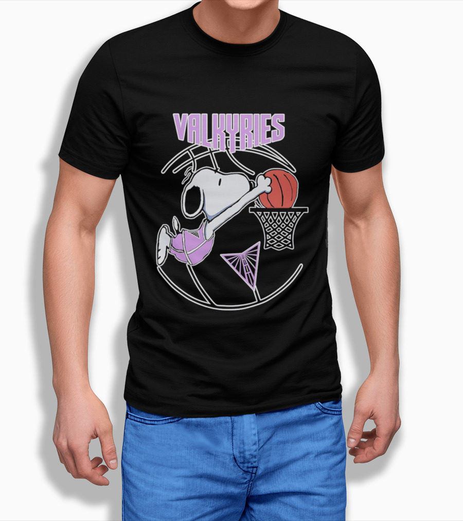 Valkyries Snoopy Basketball Slam Dunk T-Shirt