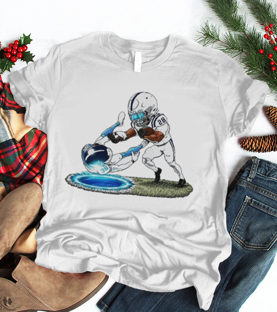Jonathan Taylor Indianapolis Colts 28 Football Caricature T-Shirt