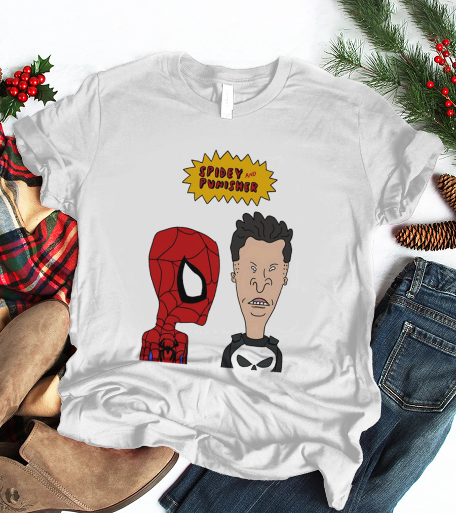 Beavis And Butt Head Spider Man Punisher Parody Marvel Mashup T-Shirt