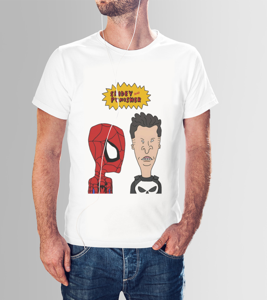 Beavis And Butt Head Spider Man Punisher Parody Marvel Mashup T-Shirt