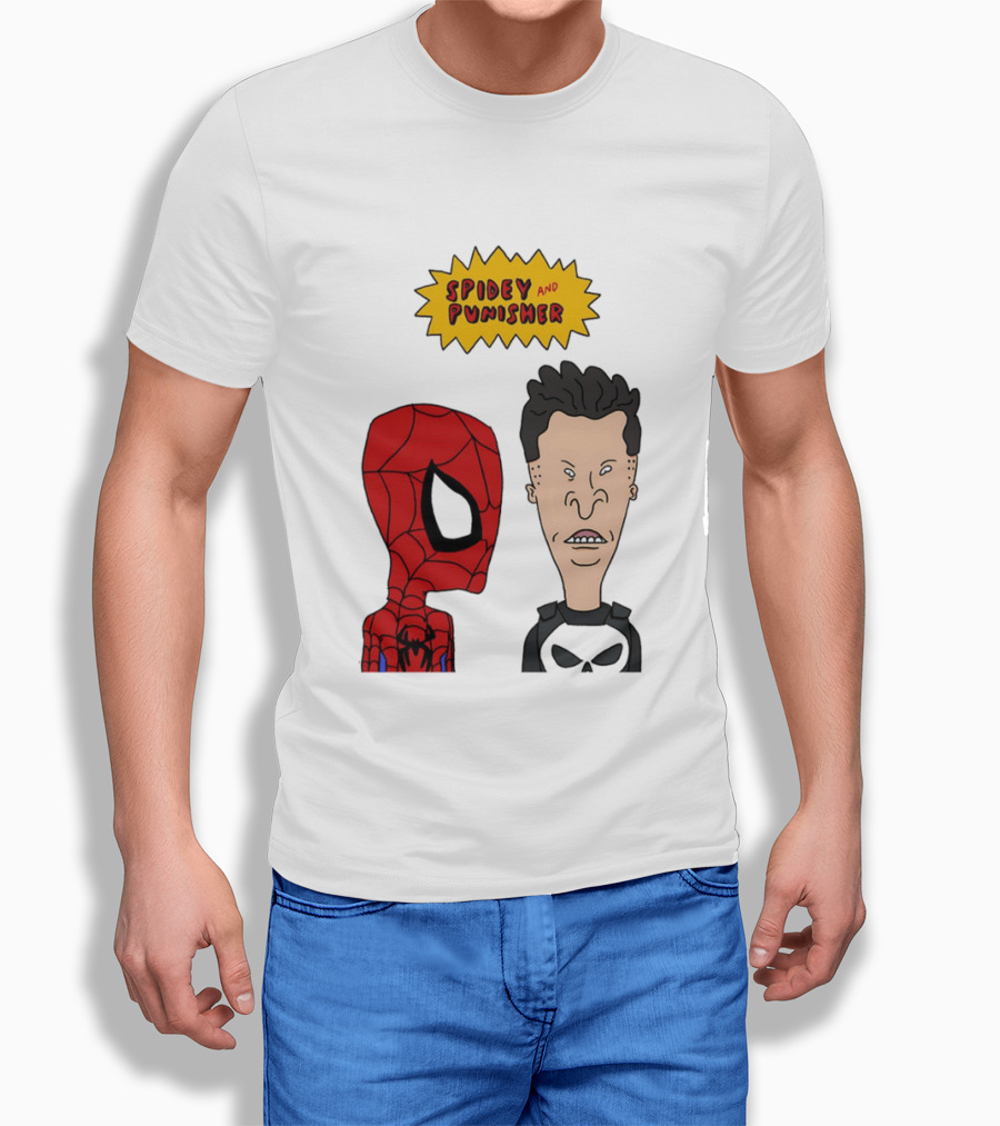 Beavis And Butt Head Spider Man Punisher Parody Marvel Mashup T-Shirt