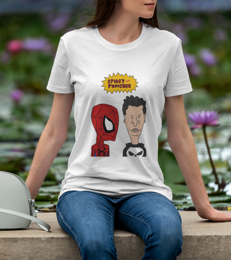 Beavis And Butt Head Spider Man Punisher Parody Marvel Mashup T-Shirt