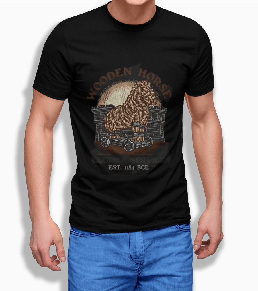 Wooden Horse Courier Service Est. 1184 BCE Trojan Horse T-Shirt