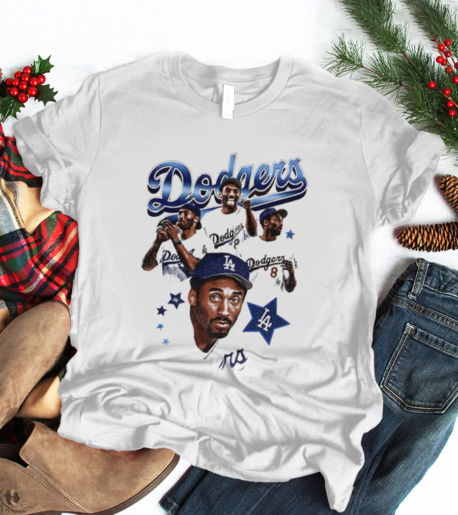 Los Angeles Dodgers Kobe Bryant Tribute Baseball Player Dodgers Jersey White T-Shirt