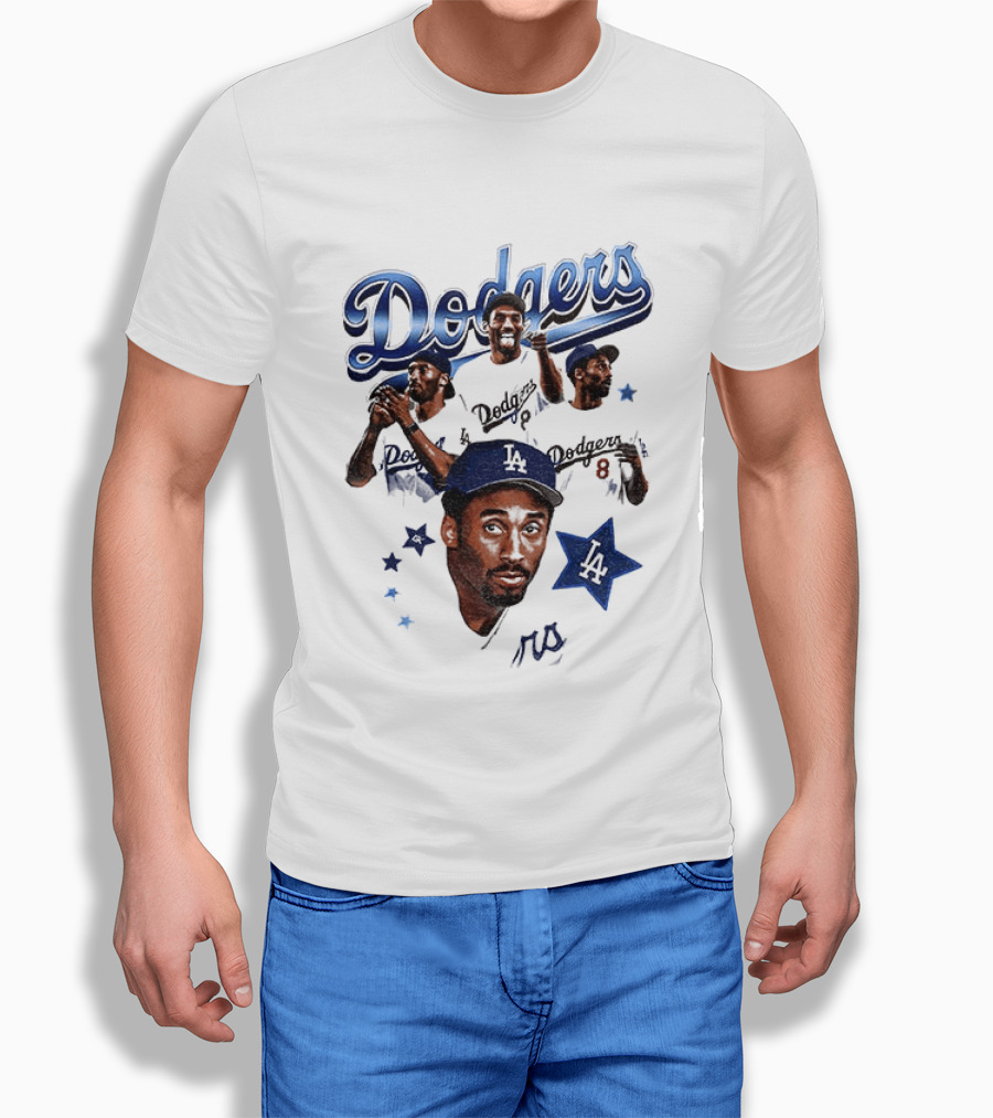 Los Angeles Dodgers Kobe Bryant Tribute Baseball Player Dodgers Jersey White T-Shirt
