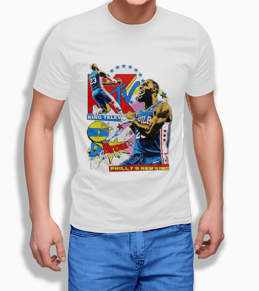 LeBron James MTV King Television Philly's New King Philadelphia 76ers T-Shirt