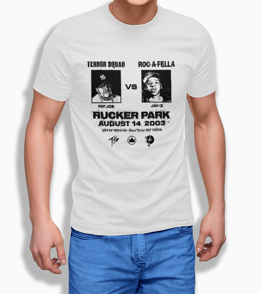 Terror Squad Fat Joe Vs Roc A Fella Jay Z Rucker Park August 30 2003 34th Annual Entertainer's Basketball Classic NYC T-Shirt