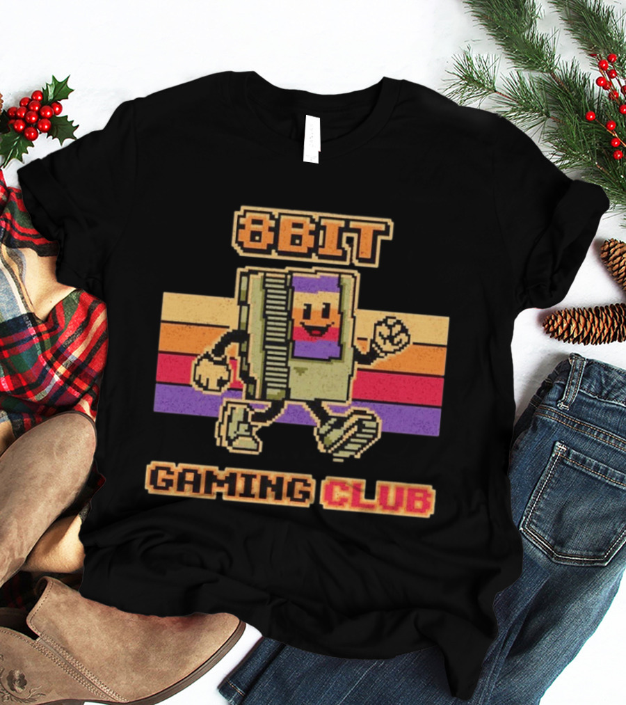 8bit Gaming Club Pixel Cartridge Retro Gamer T-Shirt