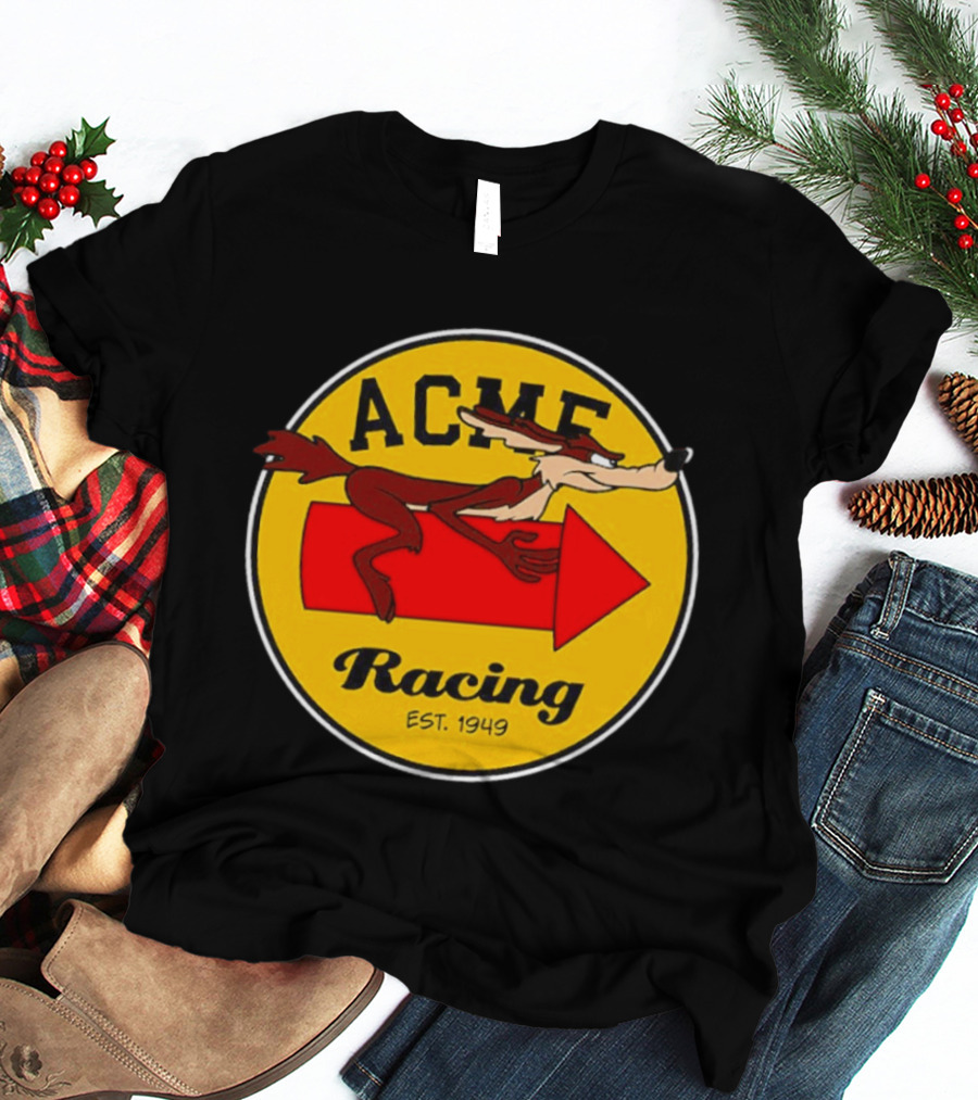 Acme Racing Wile E. Coyote Rocket Est 1949 Retro Cartoon T-Shirt